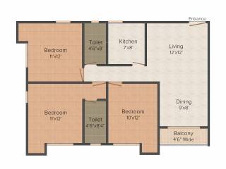 Mounthill The Pyramid (3BHK+2T (1,352 sq ft) 1352 sq ft)