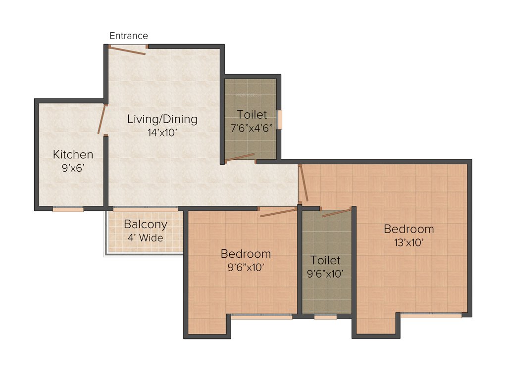 Mounthill The Pyramid (2BHK+2T (949 sq ft) 949 sq ft)