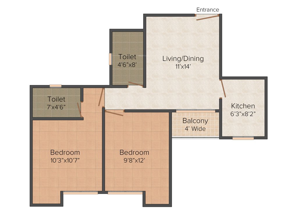 Mounthill The Pyramid (2BHK+2T (951 sq ft) 951 sq ft)