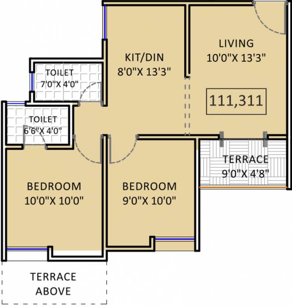 Maple Aapla Ghar Wagholi Annex (2BHK+2T (781 sq ft) 781 sq ft)