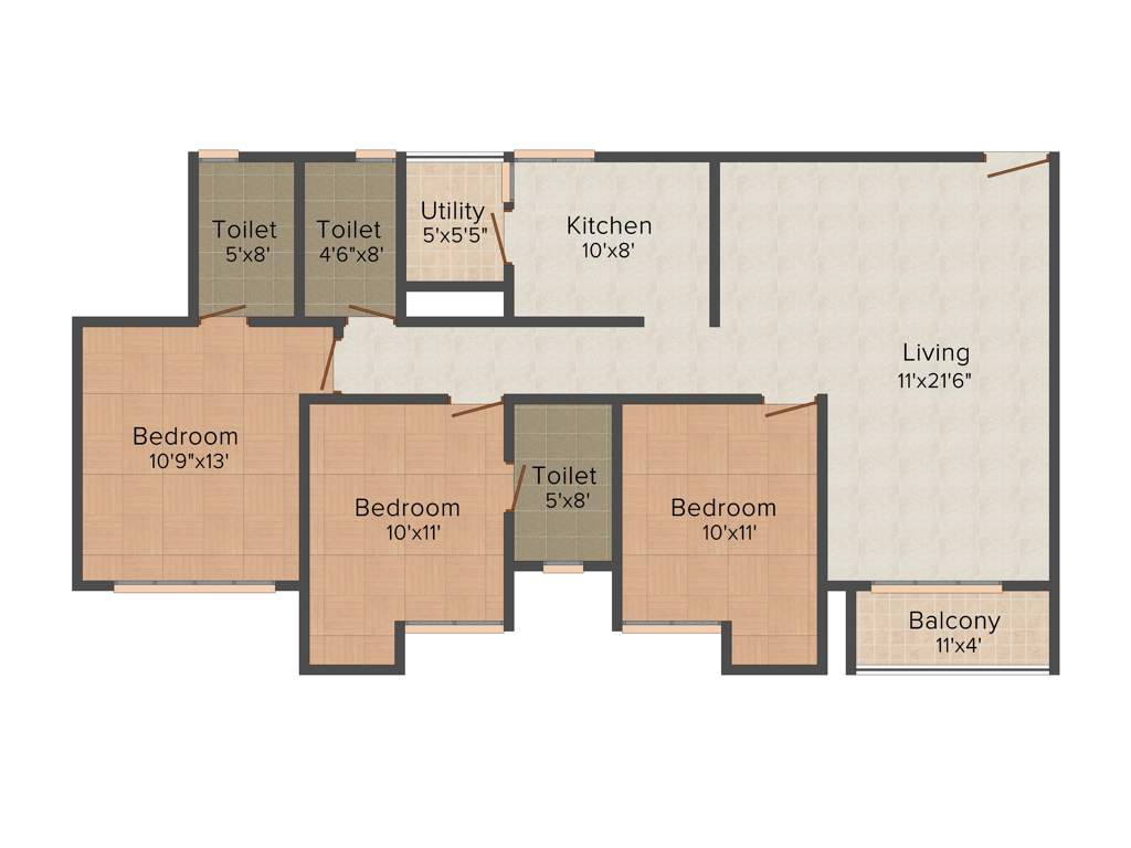 Emami City (3BHK+3T (1,562 sq ft) 1562 sq ft)