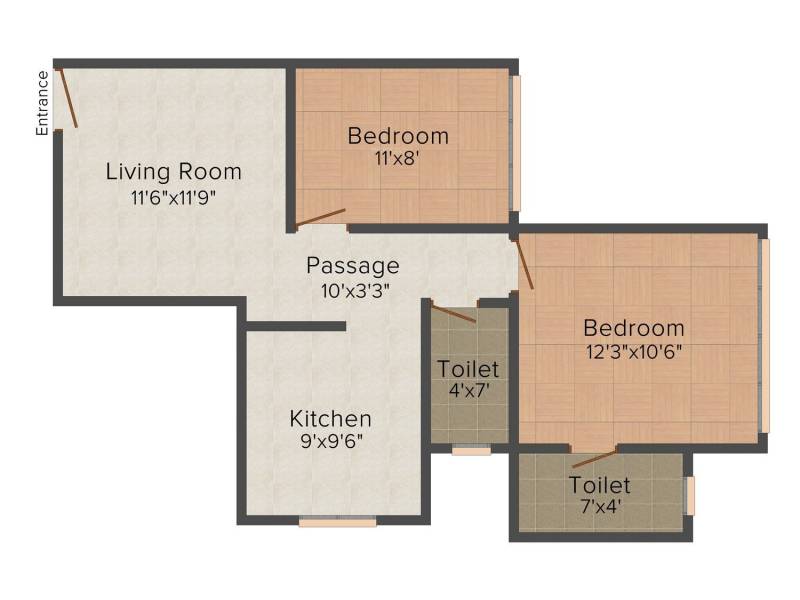 Lotus Heights (2BHK+2T (541 sq ft) 541 sq ft)