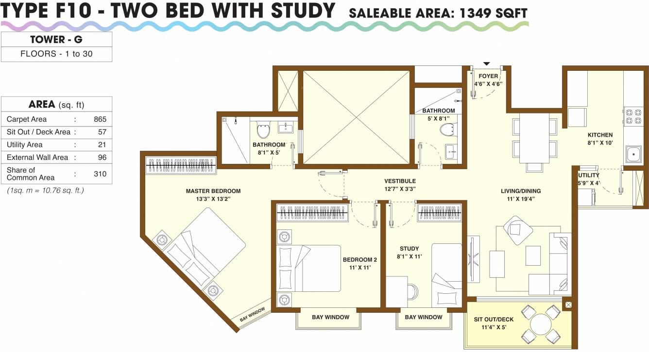 Bhartiya Nikoo Homes 2 (2BHK+2T (1,349 sq ft) + Study Room 1349 sq ft) Bhartiya Nikoo Homes 2 (2BHK+2T (1,349 sq ft) + Study Room 1349 sq ft)