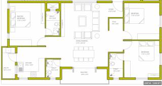 Naksha Prime Square (3BHK+3T (1,590 sq ft) + Pooja Room 1590 sq ft) Naksha Prime Square (3BHK+3T (1,590 sq ft) + Pooja Room 1590 sq ft)