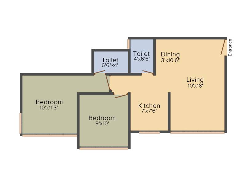 Lotus Residency (2BHK+2T (581 sq ft) 581 sq ft)