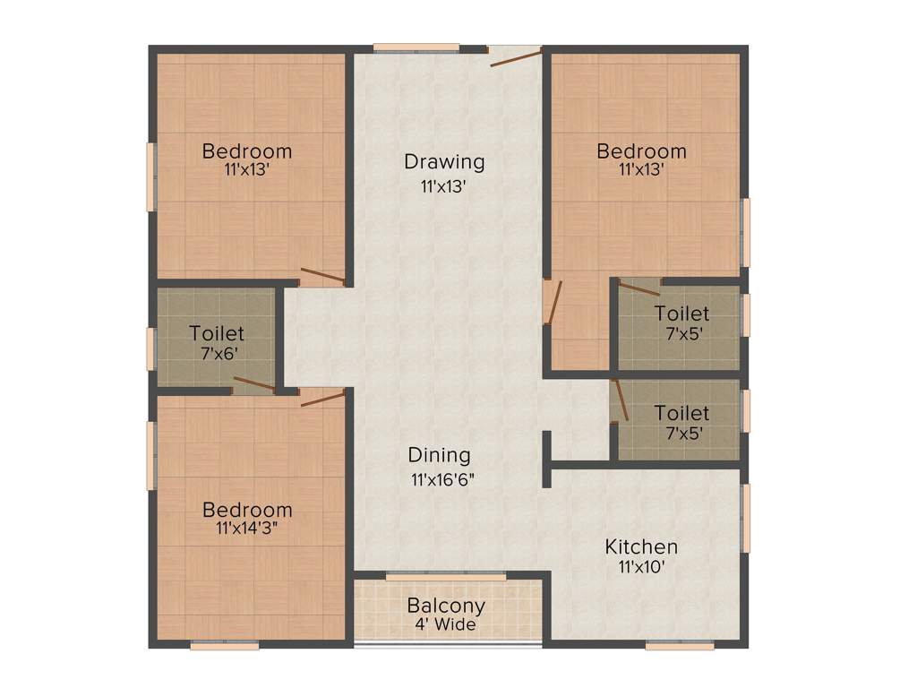 Vasavi Shanthinikethan (3BHK+3T (1,565 sq ft) 1565 sq ft)