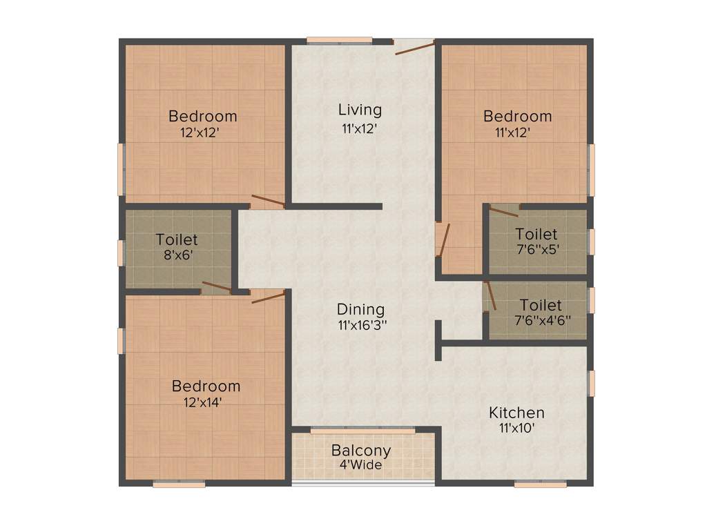 Vasavi Shanthinikethan (3BHK+3T (1,550 sq ft) 1550 sq ft)