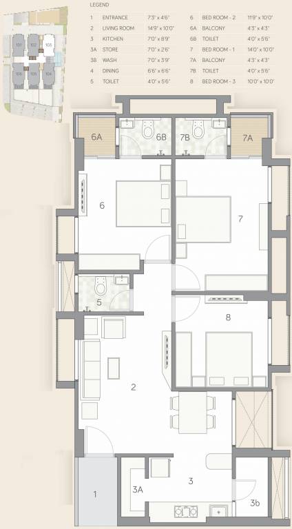Maruti Skylights (3BHK+3T (800 sq ft) 800 sq ft)