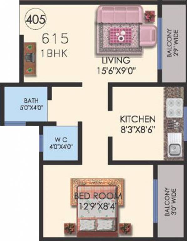 Shree Ramkrishna Sawlaram Bhane Residency (1BHK+1T (615 sq ft) 615 sq ft)