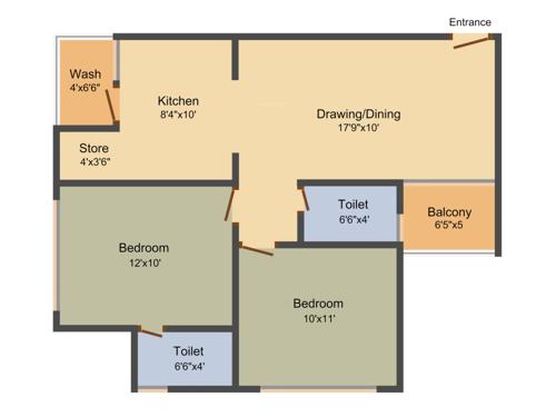 Jay Visat Infra Royal (2BHK+2T (1,170 sq ft) 1170 sq ft)