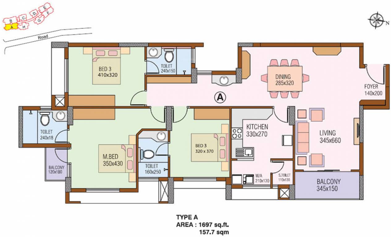 Skyline Augusta (3BHK+3T (1,697 sq ft) 1697 sq ft) Skyline Augusta (3BHK+3T (1,697 sq ft) 1697 sq ft)
