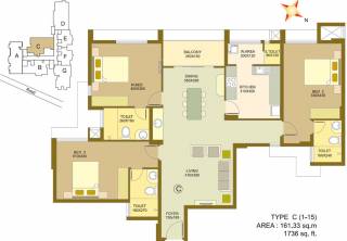 Skyline Highpoint (3BHK+3T (1,736 sq ft) 1736 sq ft) Skyline Highpoint (3BHK+3T (1,736 sq ft) 1736 sq ft)