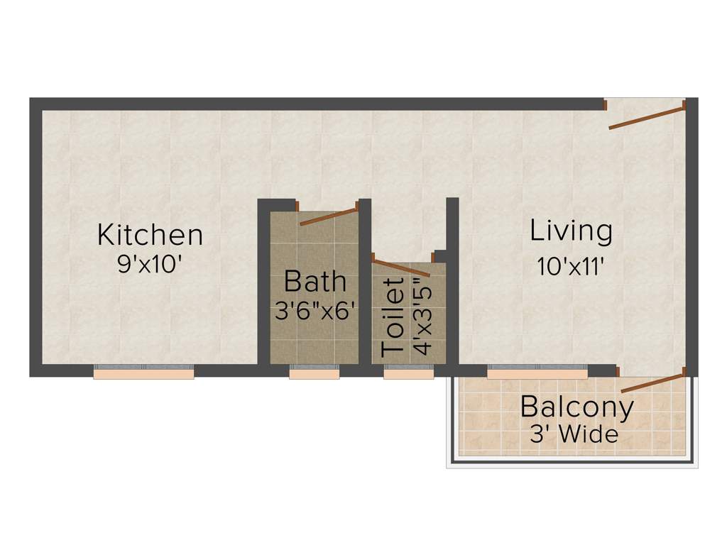 Nest Nest Woods (1RK+1T (460 sq ft) 460 sq ft)