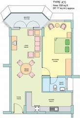 Skyline Cliff Waters (1BHK+1T (938 sq ft) 938 sq ft)