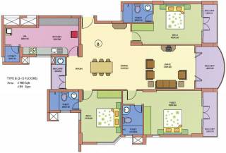 Skyline River Scape (3BHK+4T (1,980 sq ft) 1980 sq ft)