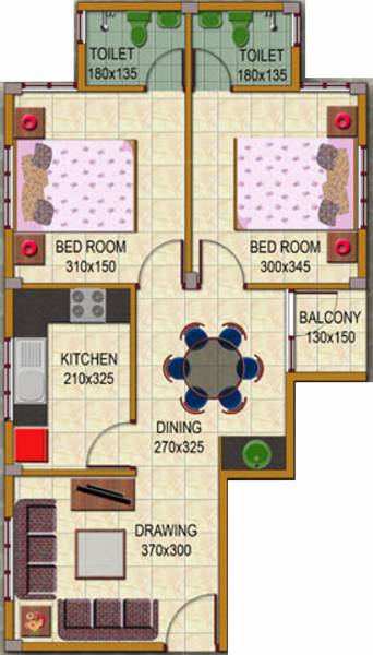Bavasons V B Shelter (2BHK+2T (767 sq ft) 767 sq ft)