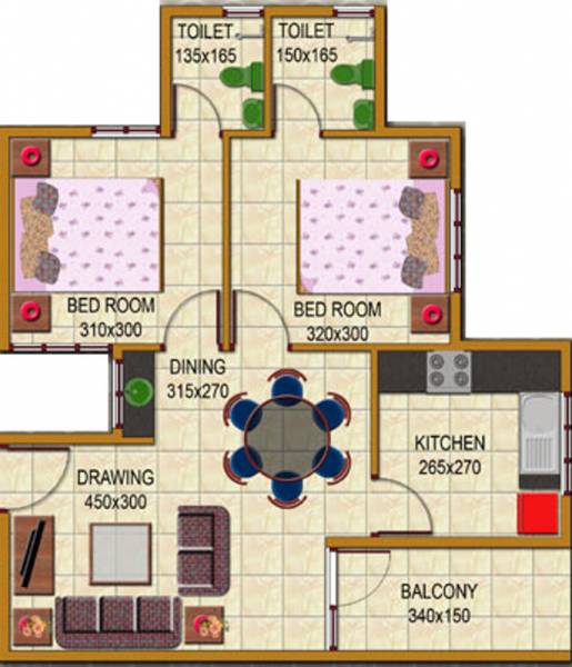 Bavasons V B Shelter (2BHK+2T (776 sq ft) 776 sq ft)