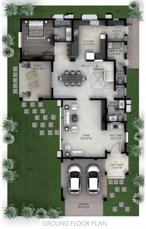  villas Floor Plan Ground Floor Plan