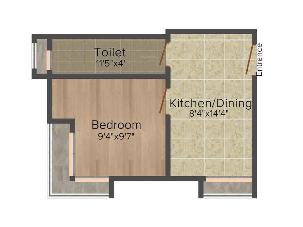 Corner Emerald Court (1BHK+1T (503 sq ft) 503 sq ft)