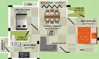 Ample Properties Ample Avonlea (2BHK+2T (908 sq ft) 908 sq ft)