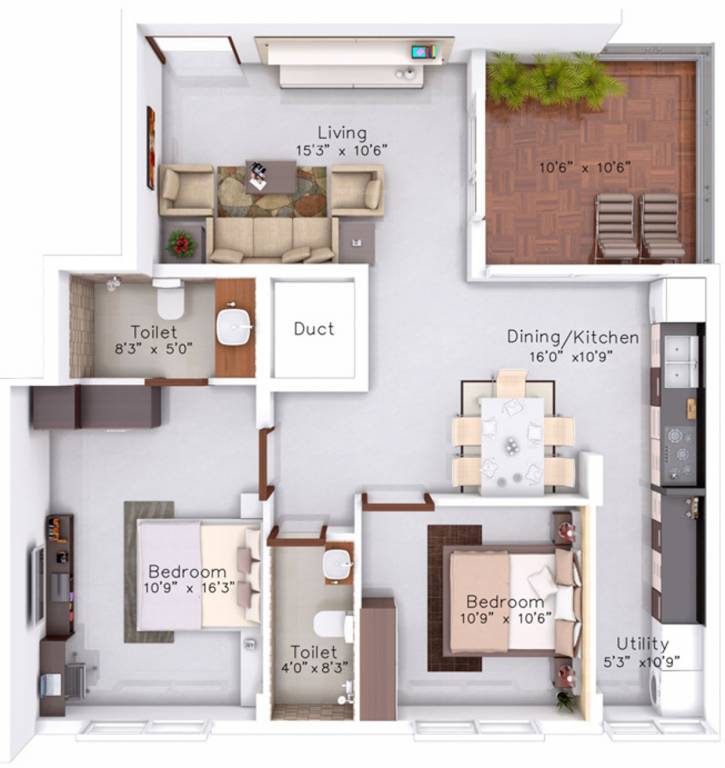 Mahabaleshwara Classique Ebony (2BHK+2T (1,225 sq ft) 1225 sq ft)