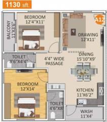 Spad Nakshatra Nestilo (2BHK+2T (1,130 sq ft) 1130 sq ft)