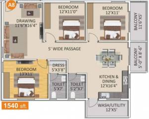 Spad Nakshatra Nestilo (3BHK+2T (1,540 sq ft) 1540 sq ft)