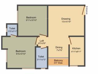 Sunbeam Radha Madhab Apartment (2BHK+2T (817 sq ft) 817 sq ft) Sunbeam Radha Madhab Apartment (2BHK+2T (817 sq ft) 817 sq ft)