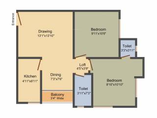 Sunbeam Radha Madhab Apartment (2BHK+2T (841 sq ft) 841 sq ft) Sunbeam Radha Madhab Apartment (2BHK+2T (841 sq ft) 841 sq ft)