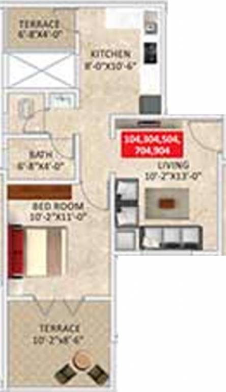DS Atulya Park Royale (1BHK+1T (662 sq ft) 662 sq ft)