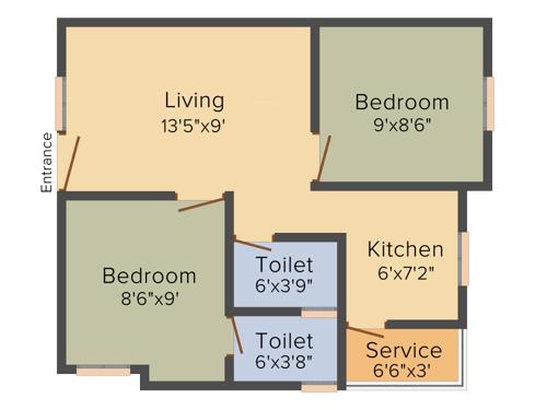 Naaghappa Orenda (2BHK+2T (567 sq ft) 567 sq ft)