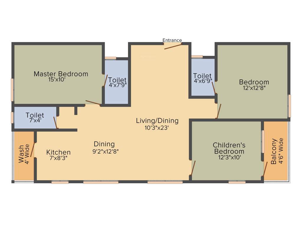 SV Builders And Developers Hyderabad PR Green View (3BHK+3T (1,480 sq ft) 1480 sq ft)