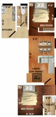 Ample Aabharanaa (2BHK+2T (690 sq ft) 690 sq ft)