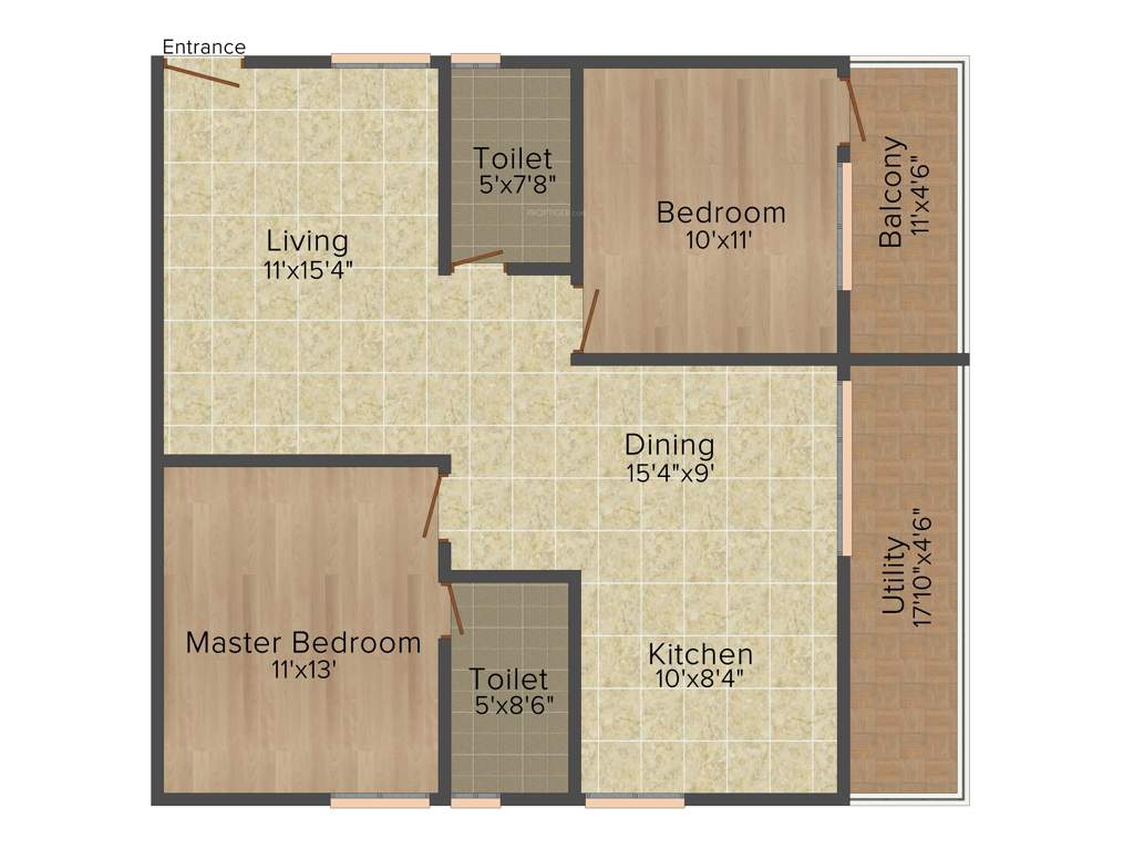 Kumari Woods And Winds (2BHK+2T (1,240 sq ft) 1240 sq ft)