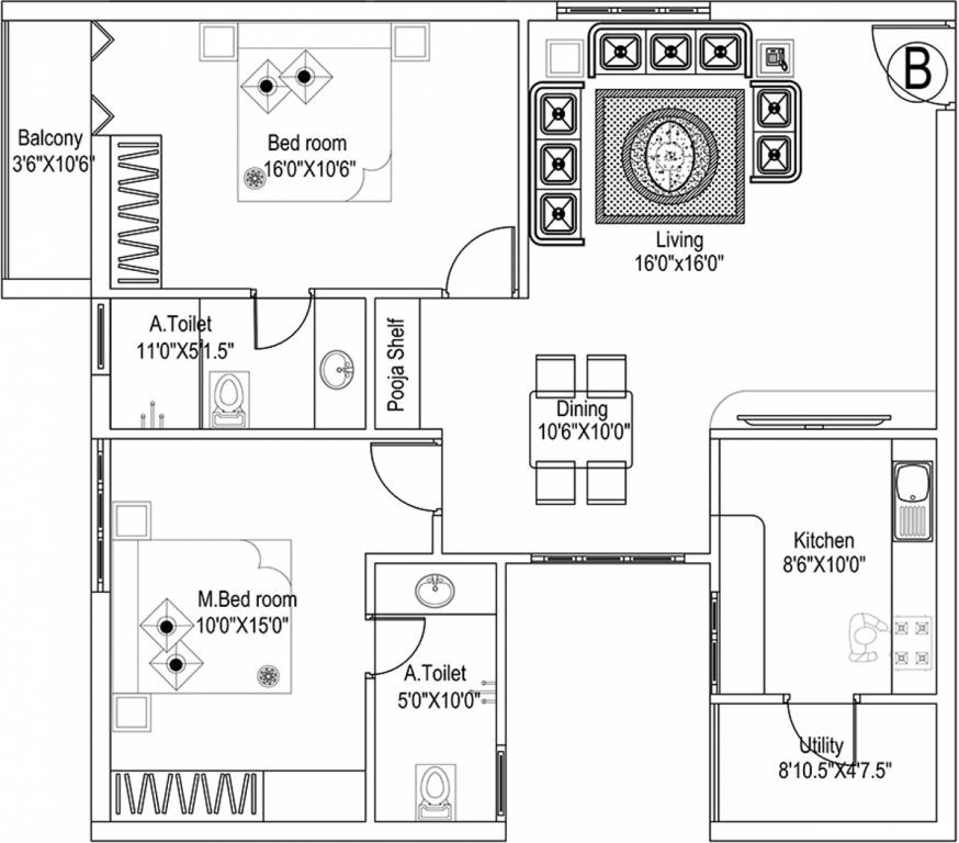 VSK Aishwaryam (2BHK+2T (1,279 sq ft) + Pooja Room 1279 sq ft)