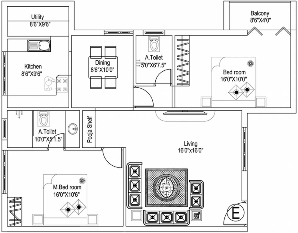 VSK Aishwaryam (2BHK+2T (1,322 sq ft) + Pooja Room 1322 sq ft)