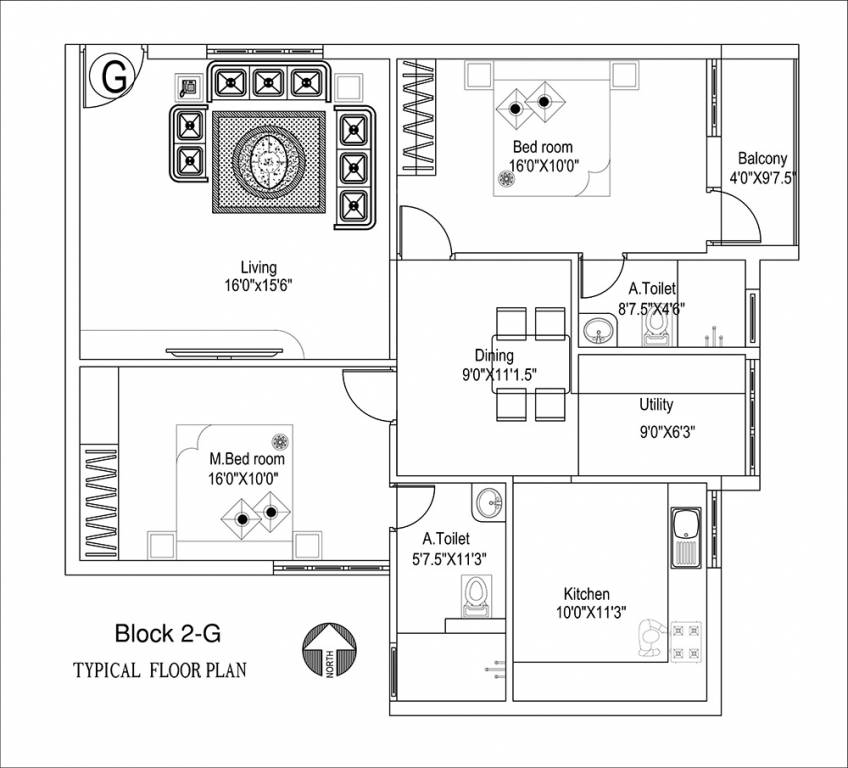VSK Aishwaryam (2BHK+2T (1,358 sq ft) 1358 sq ft)