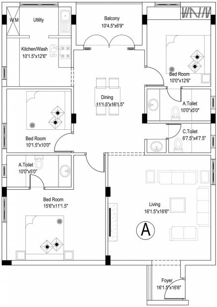 VSK Aishwaryam (3BHK+3T (1,726 sq ft) 1726 sq ft)