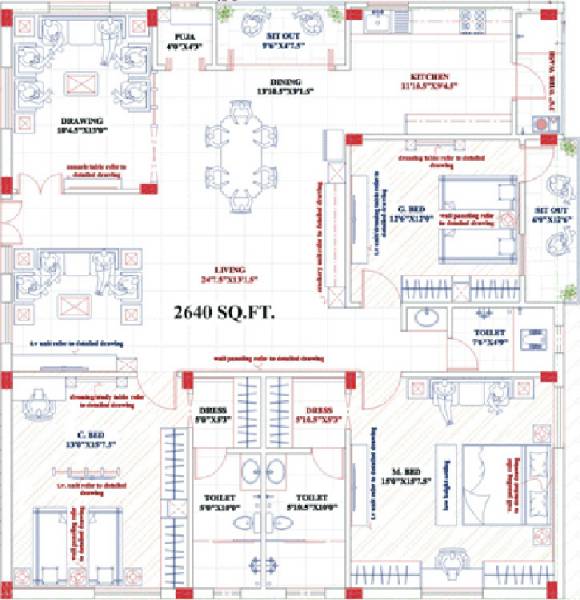 Home Line Infra The Native (3BHK+3T (2,640 sq ft) + Pooja Room 2640 sq ft)