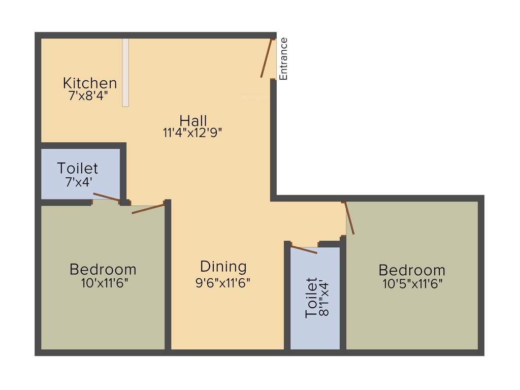 JKB Royal Orchid (2BHK+2T (896 sq ft) + Pooja Room 896 sq ft)