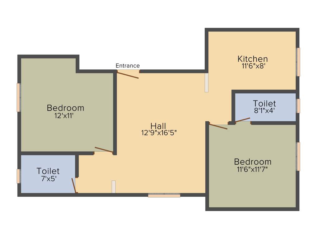 JKB Royal Orchid (2BHK+2T (987 sq ft) + Pooja Room 987 sq ft)