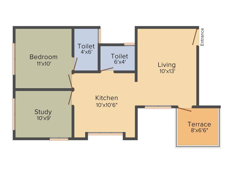 Vision Vishal Residency (2BHK+2T (714 sq ft) 714 sq ft)