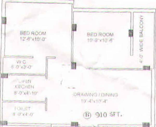 Bengal Niketan (2BHK+2T (910 sq ft) 910 sq ft)