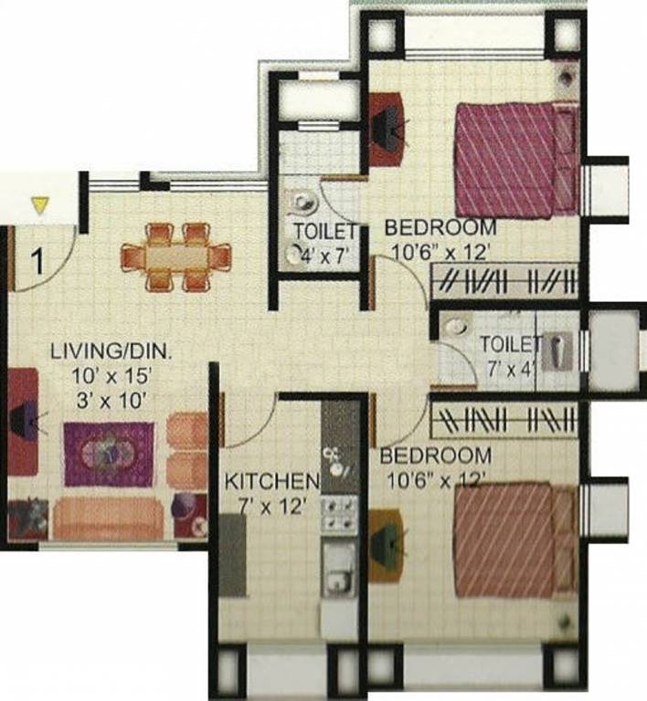 Akshay Group Mumbai Sai Sadan (2BHK+2T (830 sq ft) 830 sq ft)