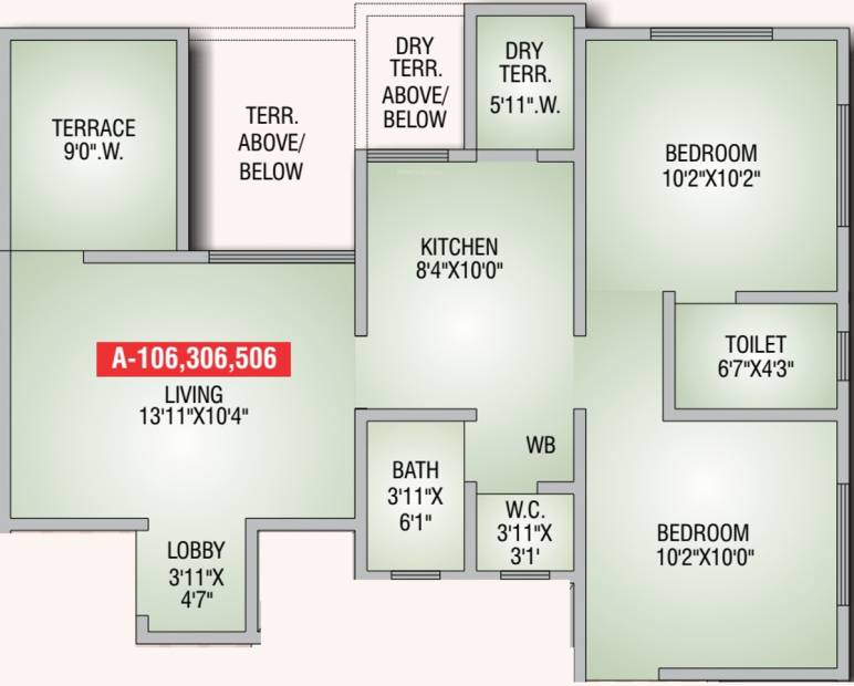 Sai Girinandan (2BHK+2T (859 sq ft) 859 sq ft)