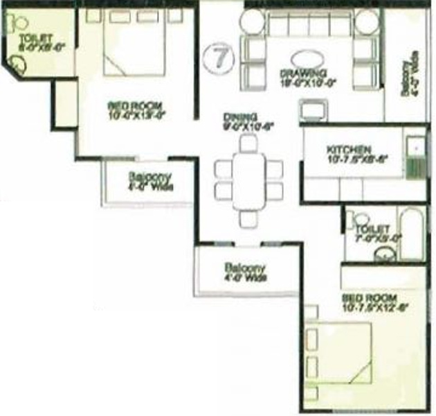 Trimurty Trimurty Apartments (2BHK+2T (1,037 sq ft) 1037 sq ft)