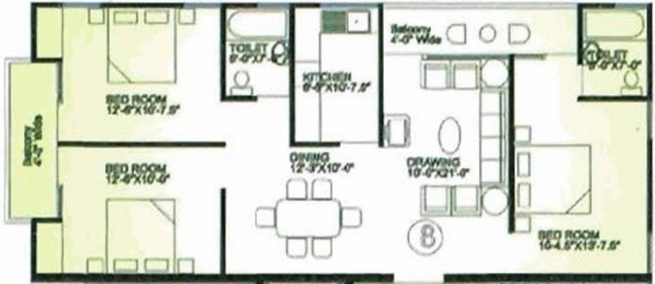 Trimurty Trimurty Apartments (3BHK+2T (1,310 sq ft) 1310 sq ft)