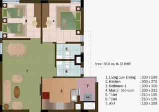 PVS Builders And Developers Silver Springs (2BHK+2T (919 sq ft) 919 sq ft)