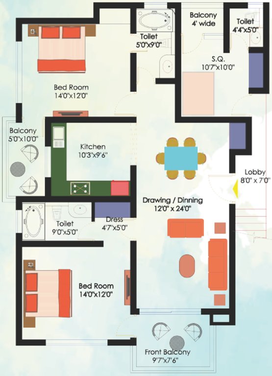 Shikhar Sunny Lake Greens (2BHK+2T (1,700 sq ft) + Servant Room 1700 sq ft)