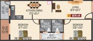  Sunrise (2BHK+2T (1,070 sq ft) 1070 sq ft)